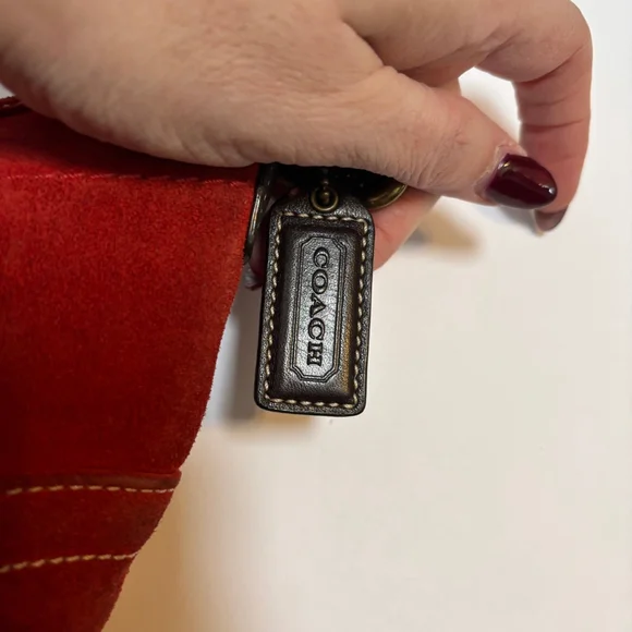 Vintage Coach 4284 Red Suede Soho Hobo Shoulder Bag 2004 Y2K Era Rare Colorway - Picture 8 of 12